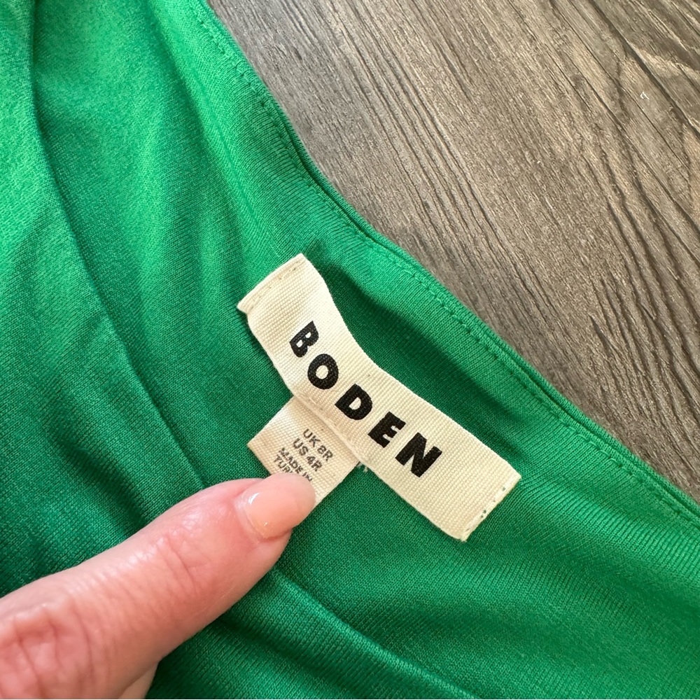 EUC boden square neck jersey mini dress green 4 small 2024 current tag - Picture 9 of 12